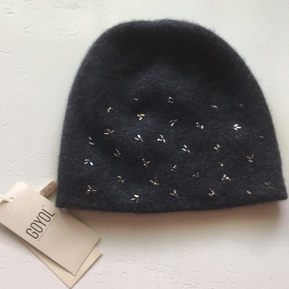 Accessories - NWT Cashmere beaded beanie